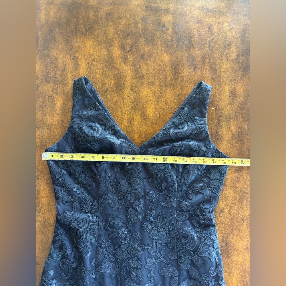 Vince camuto Black Sequin Lace Sleeveless Long Evening Gown - Picture 9 of 13